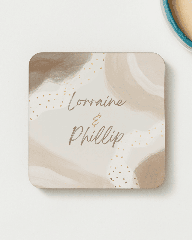 Personalized Ivory Beverage Coasters, Set of 4
