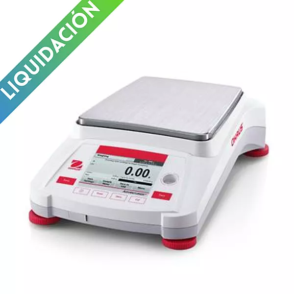 Balanza de precisión Adventurer. Capacidad de 620 g y precisión de 0.01 g. Calibración interna AutoCal. Marca Ohaus. Modelo AX622