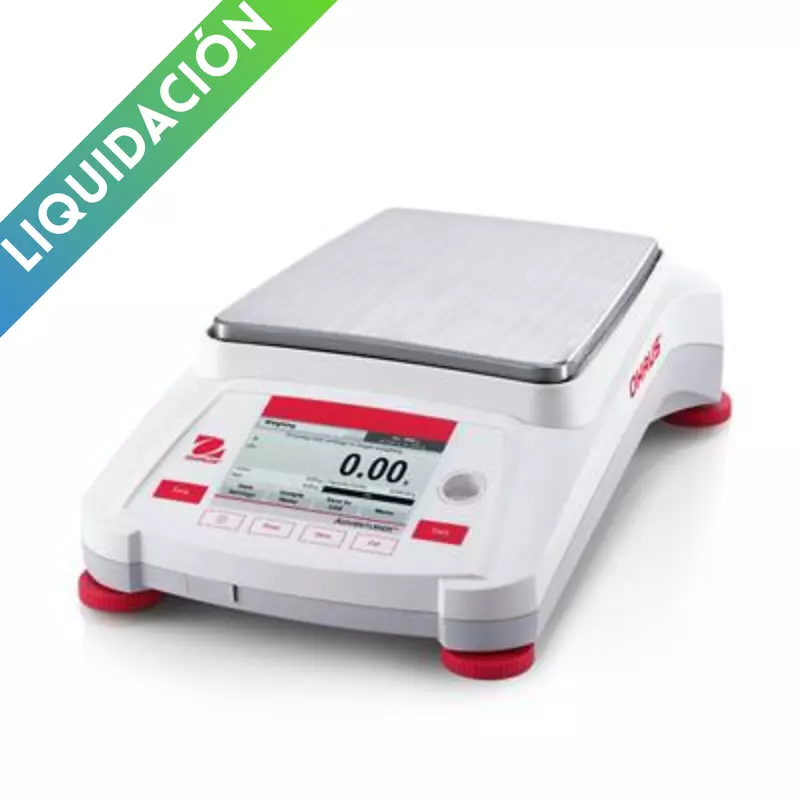 Balanza de precisión Adventurer. Capacidad de 620 g y precisión de 0.01 g. Calibración interna AutoCal. Marca Ohaus. Modelo AX622