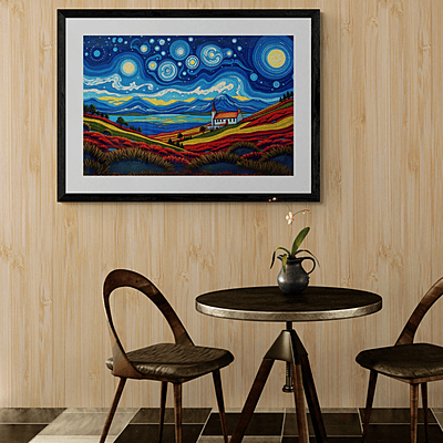 Scottish Highlands Meets Starry Night Magic | Van Gogh-Inspired Canvas Print Scottish Highlands Meets Starry Night Magic | Van Gogh-Inspired Canvas Print