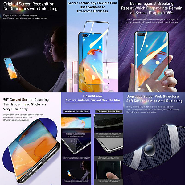 Baseus 0.15mm Flex Screen Protectors x2 for Huawei P40 Pro (for Fingerprint)