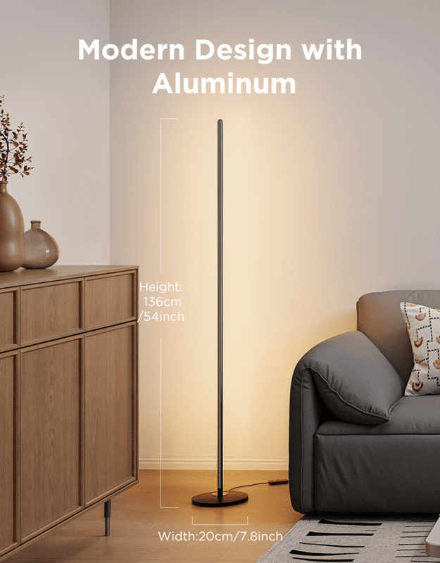 Govee Floor Lamp Lite/Basic - RGBICW Smart LED Floor Lamp with Matter & Music Sync