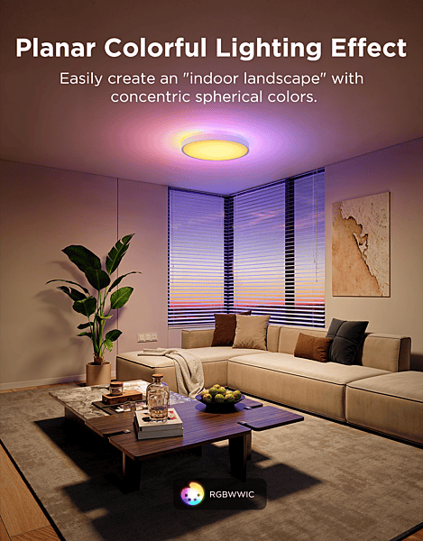 Govee 15inch RGBICWW + RGBICWW Round Smart Ceiling Light