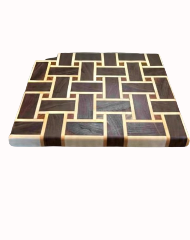 End-Grain Walnut & Maple Cutting Board – Large