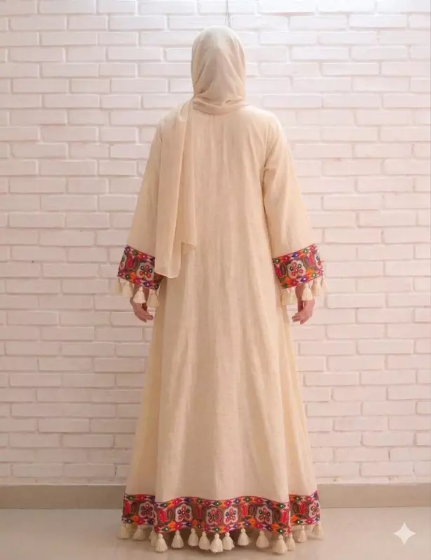 Colorful lace abaya