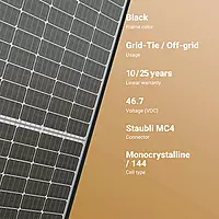 REC TwinPeak Pallet 350W 144 Cell REC350TP2S72 Monofacial Solar Panels | 33 Panels