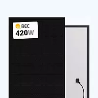 REC Solar Panel 420AA PURE-R BLACK Mono Solar Panel for High Efficiency Reliable Solar Power