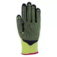 Magid® D-ROC® Hi-Vis Foam Nitrile Dotted Palm Coated Touchscreen Gloves — ANSI Cut Level A4