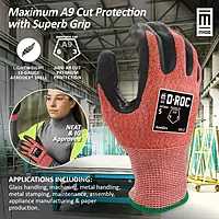 Magid® D-ROC® AeroDex® Flat Nitrile Palm Coated Touchscreen Gloves – ANSI Cut Level A9