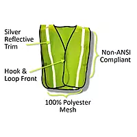 Magid CRV1430 Polyester Yellow Mesh Safety Vest With Silver Reflective Tape