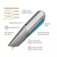Slice 10494 Smart-Retracting Metal-Handle Squeeze Knife