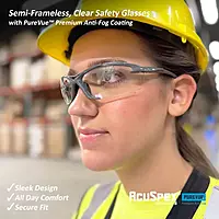 Magid® AcuSpex™ Semi-Frameless Clear Safety Glasses with PureVue™ Premium Anti-Fog Coating — PX4080