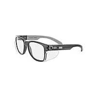 Magid Gemstone Classic Black Frame Y50 Safety Glasses with Permanent Side Shields (Clear and Gray Double Pack)