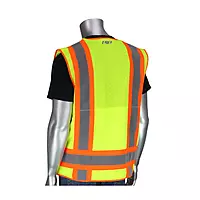 PIP 302-0700-LY Class 2 High Visibility Two-Tone 10-Pocket Surveyors Tech Vest