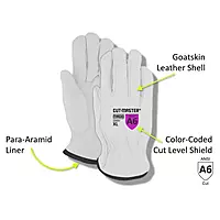 Magid® CutMaster® 1266KV Para-Aramid Lined Goatskin Leather Drivers Glove- Cut Level A6
