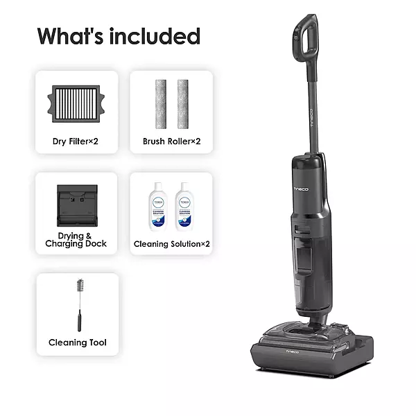 Tineco FLOOR One S7 Stretch - 50min, Smart 180° Lay Flat Wet Dry Cordless Vacuum Floor Washer & Mop Stick