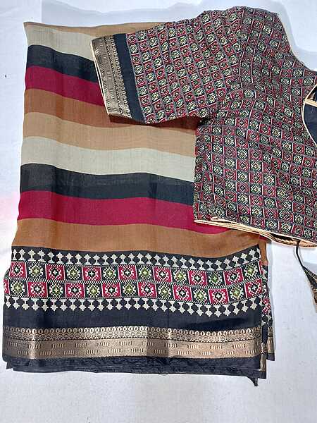 J354: Ready To Ship Beautiful Maheshwari Silk Saree With Stitched Blouse J354: Ready To Ship Beautiful Maheshwari Silk Saree With Stitched Blouse