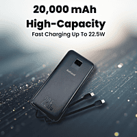 22.5W Fast Charging Power Bank 20,000mAh – Portable Charger with Built-in Cables & LED Display
