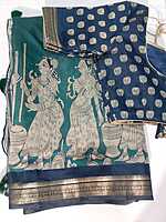 J476: Ready To Ship Beautiful Kalamkari Saree With Stitched Blouse J476: Ready To Ship Beautiful Kalamkari Saree With Stitched Blouse