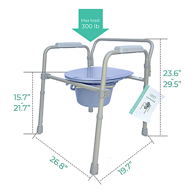 2007W Elongated Folding Commode Chair