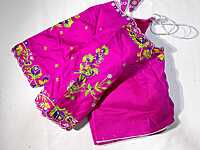 K035: Ready To Ship Beautiful Raw Silk Pink Work Blouse