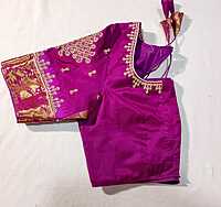 J465: Ready To Ship Beautiful Mangalagiri Saree With Stitched Embroidery Work Blouse