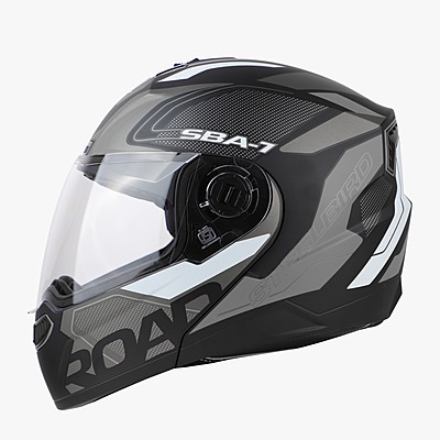 STEELBIRD SBA-7 ISS ROAD MATT BLACK/GREY C/V (XL)