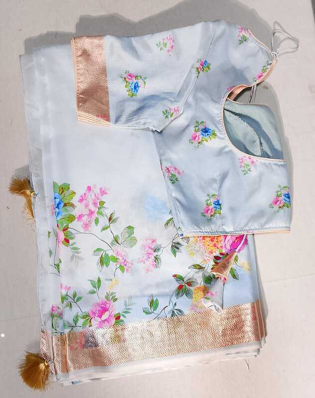 J136: Ready To Ship Beautiful Saree With Stitched Blouse J136: Ready To Ship Beautiful Saree With Stitched Blouse