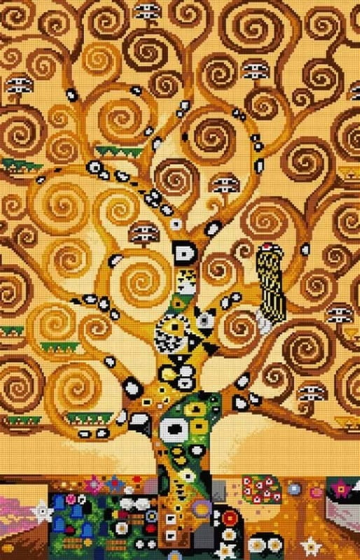 L'Albero della Vita - Tela prestampata per mezzopunto da 45x70 cm