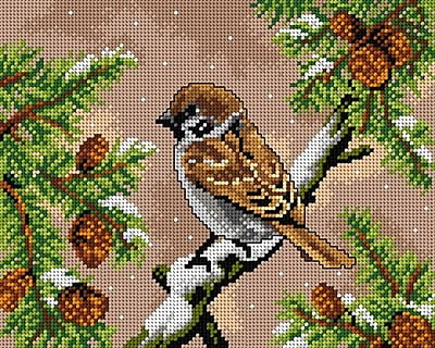 Tela prestampata per mezzopunto - Sparrow Tela prestampata per mezzopunto - Sparrow