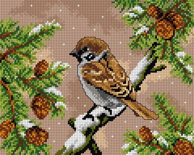 Tela prestampata per mezzopunto - Sparrow