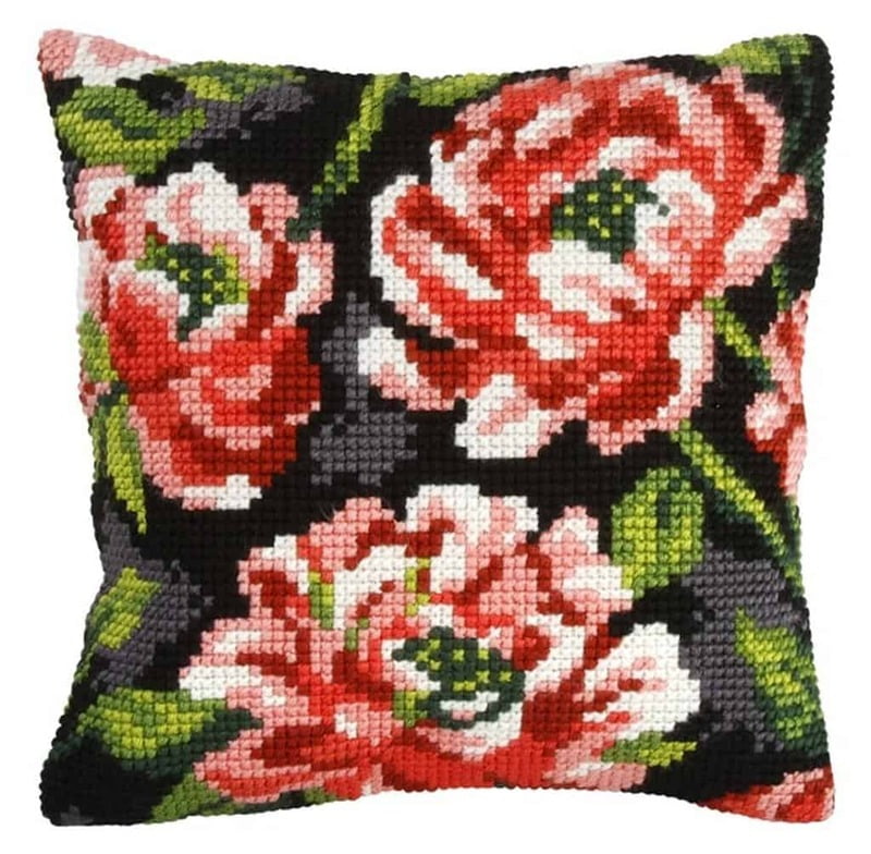 Cuscino Ricamo Punto Croce Orchidea Var. 9588 Cuscino Ricamo Punto Croce Orchidea Var. 9588