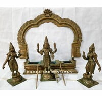 Murugar Valli Devasena Panchaloha Idol set in Antique Finish Murugar Valli Devasena Panchaloha Idol set in Antique Finish