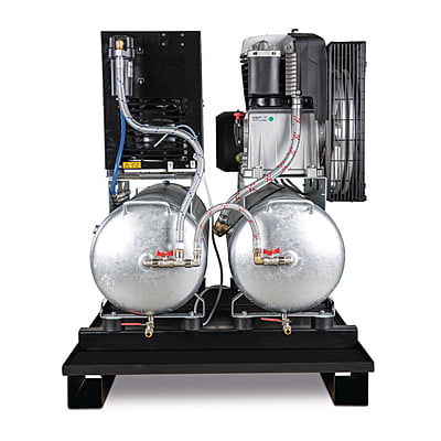 AIRCRAFT AIRPROFI DUO 853 / 2x100 / 10K – Stationary Piston Compressor With 2X 100 Liter Compressed Air Tanks And Refrigeration Dryer