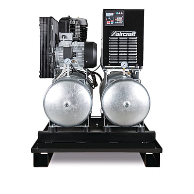AIRCRAFT AIRPROFI DUO 853 / 2x100 / 10K – Stationary Piston Compressor With 2X 100 Liter Compressed Air Tanks And Refrigeration Dryer