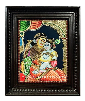 Yashodha Krishna Tanjore Painting - Medium to Big sizes Yashodha Krishna Tanjore Painting - Medium to Big sizes
