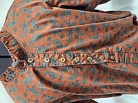 Dark Orange Paisley Print Shirt