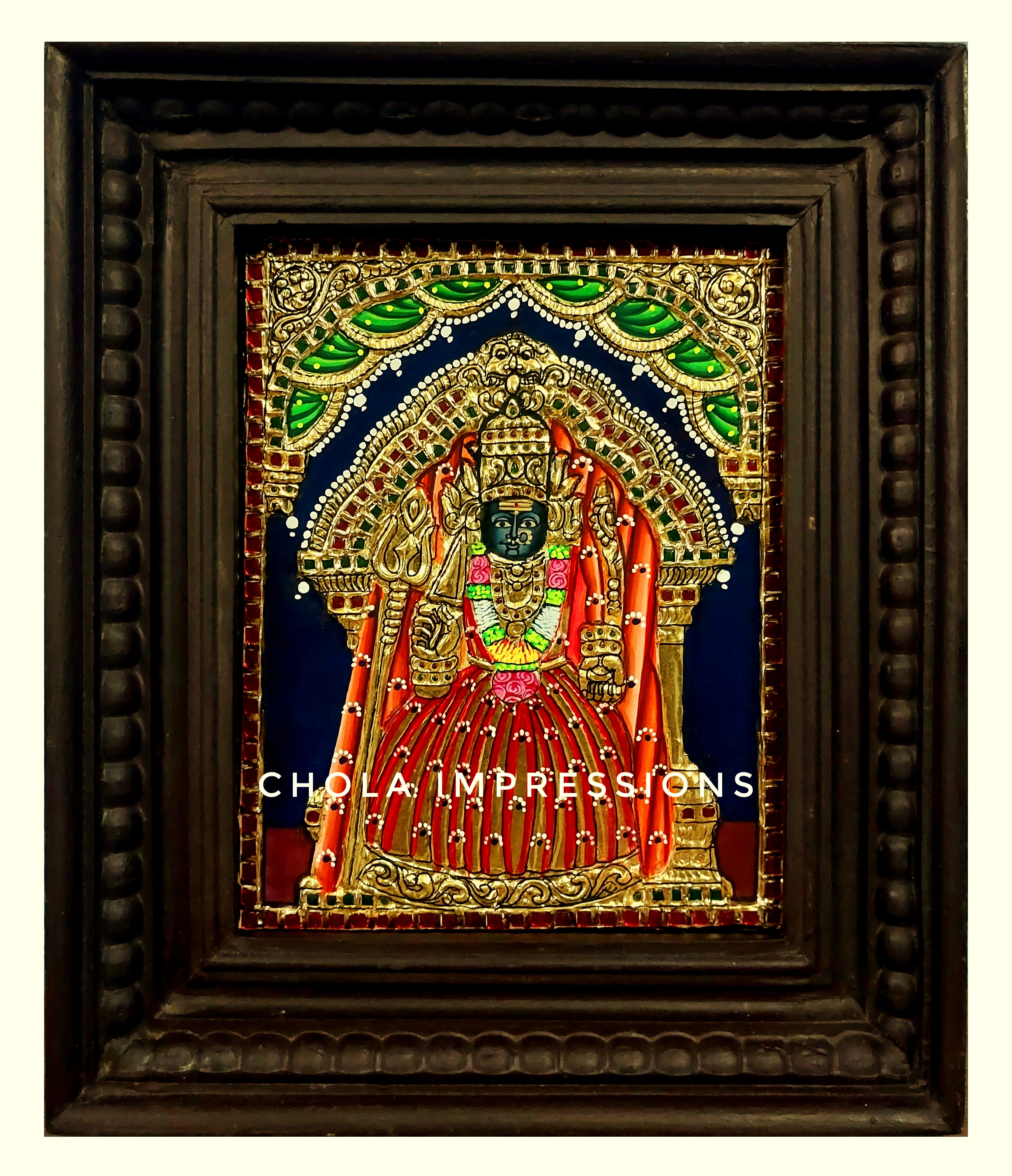 Punnai Nalloor Mariamman Tanjore Painting