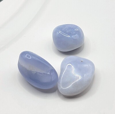 Blue Lace Agate Geode Tumbles Blue Lace Agate Geode Tumbles