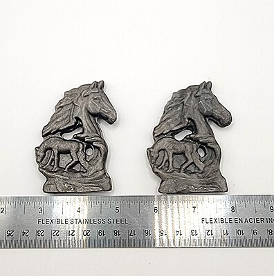 Silver Sheen Obsidian Horses