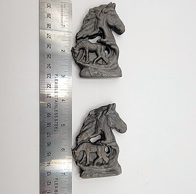 Silver Sheen Obsidian Horses