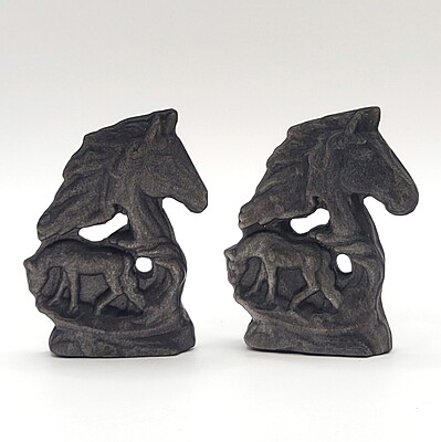 Silver Sheen Obsidian Horses