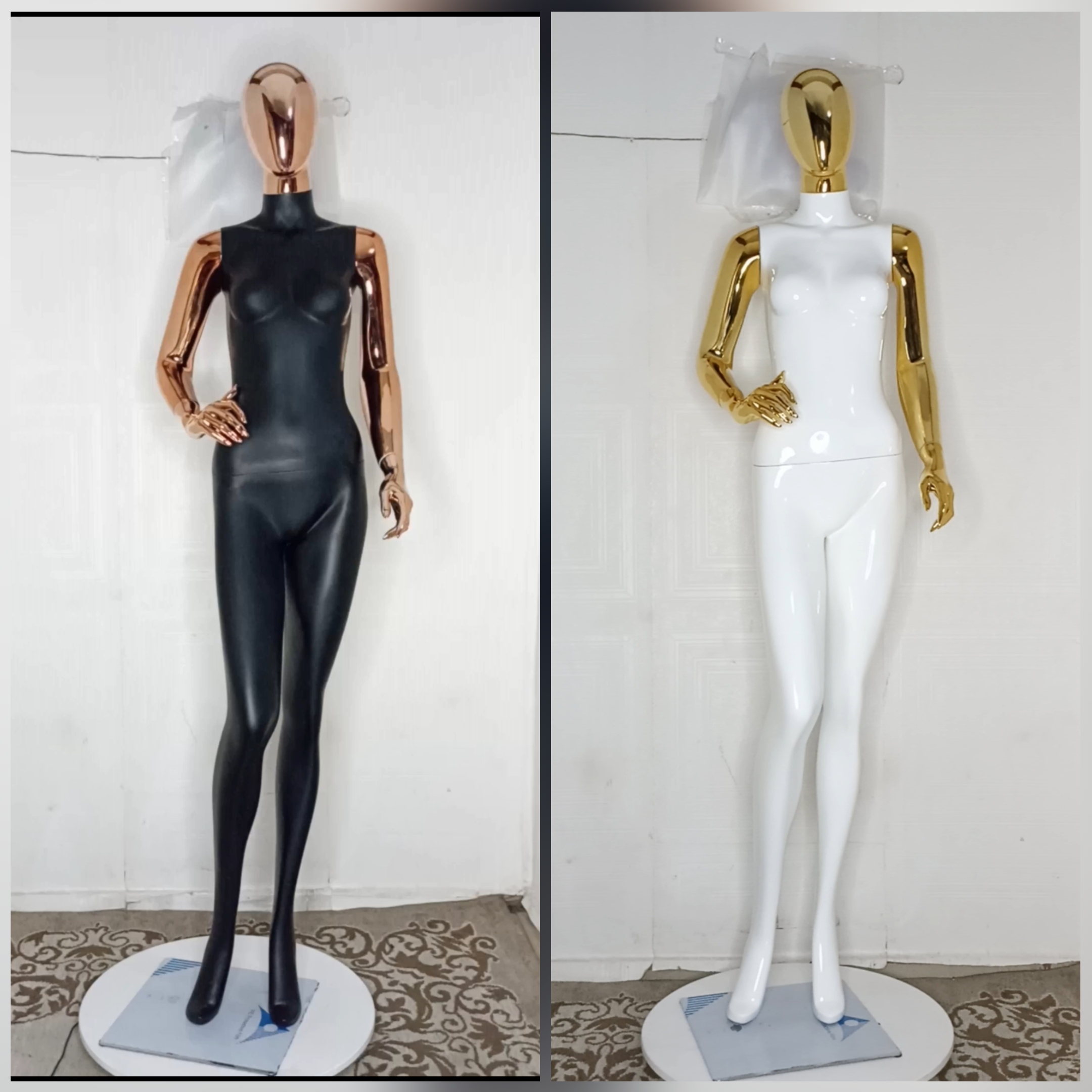 Tall Female Mannequin-2 tones Colour-Full Fibreglass Size 8 with Posture
