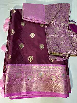 J440: Ready To Ship Beautiful Banarasi Saree With Stitched Blouse