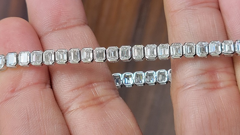 East West Emerald lab Diamond Tennis Braclet