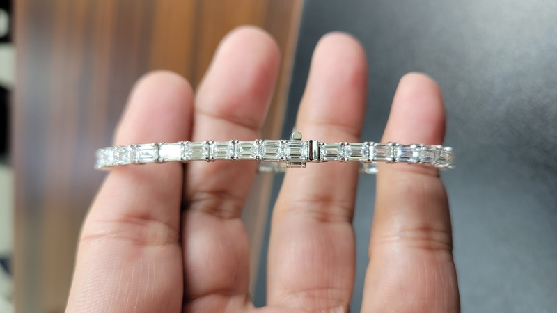 East West Emerald lab Diamond Tennis Braclet