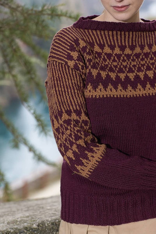 SCHEDA MAGLIA REGINA – Pullover jacquard Barbera SCHEDA MAGLIA REGINA – Pullover jacquard Barbera