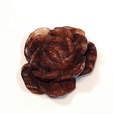 Hematoid Quartz Rose Carvings