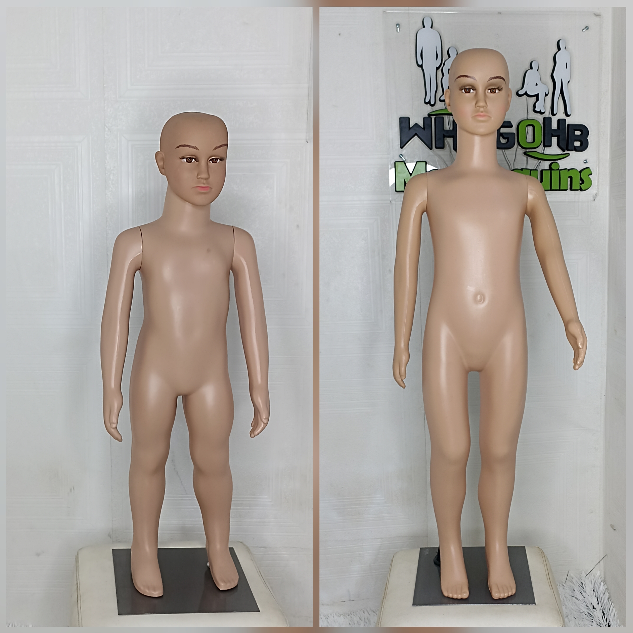 Unisex Brown Skin Plastic Full Body Kids Children Mannequin