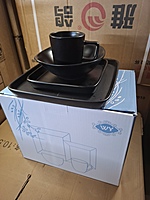 16- Piece Stoneware DinnerSet Black